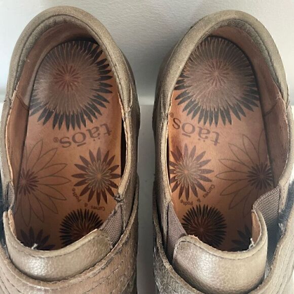 Taos Wedge Shoes Booties Size 9 Tan Leather Casual Slip On Comfort SPLURGE - Picture 11 of 11